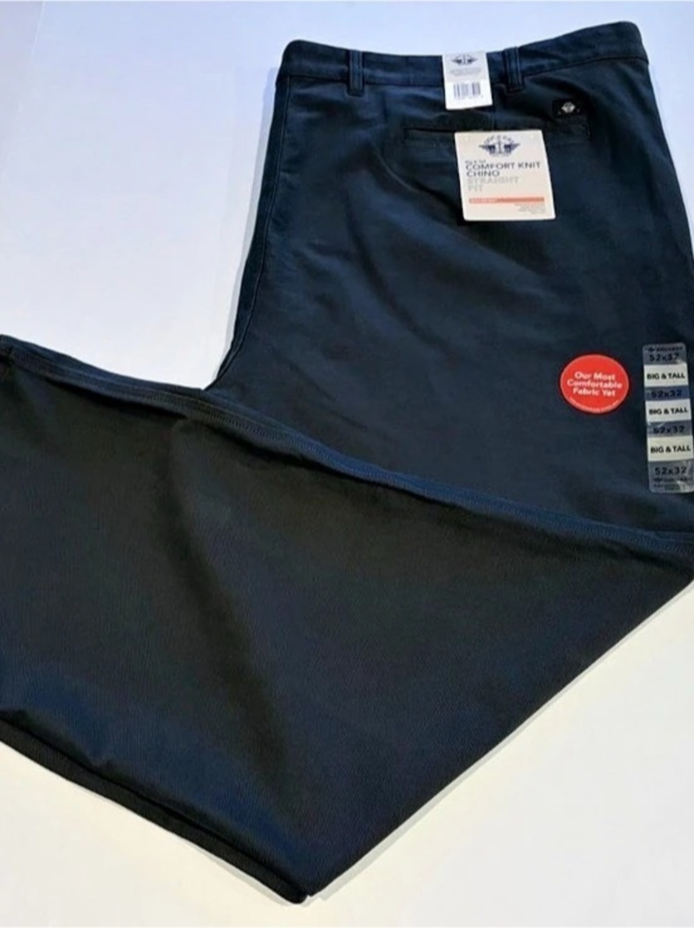 Dockers Pants Mens 52x32 Gray Comfort Knit Chino Straight Fit Stretch Big & Tall